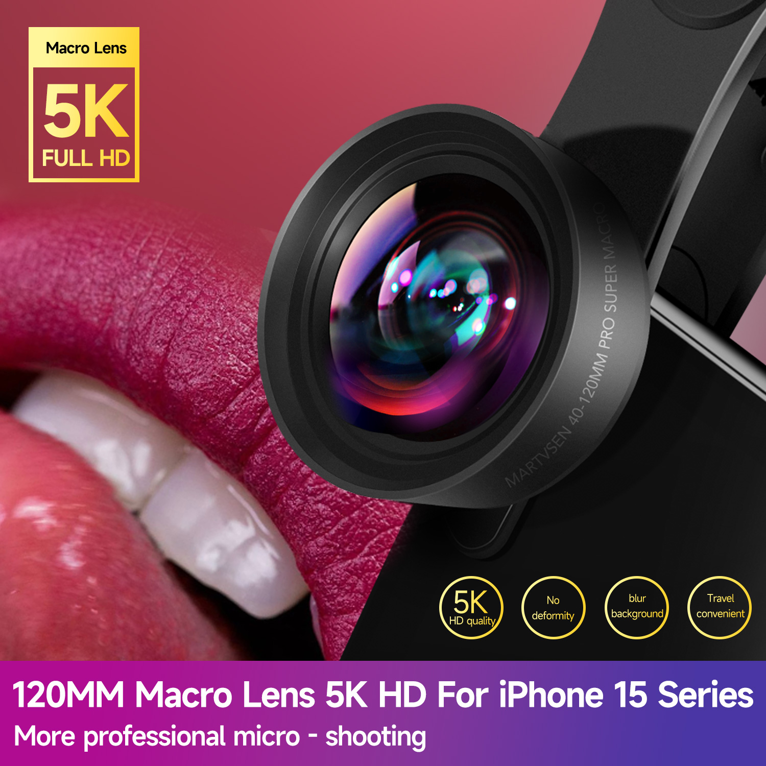 Photography Kit Xiaomi 15T Pro - Макрообъектив MARTVSEN 120 мм, профессиональный 5K