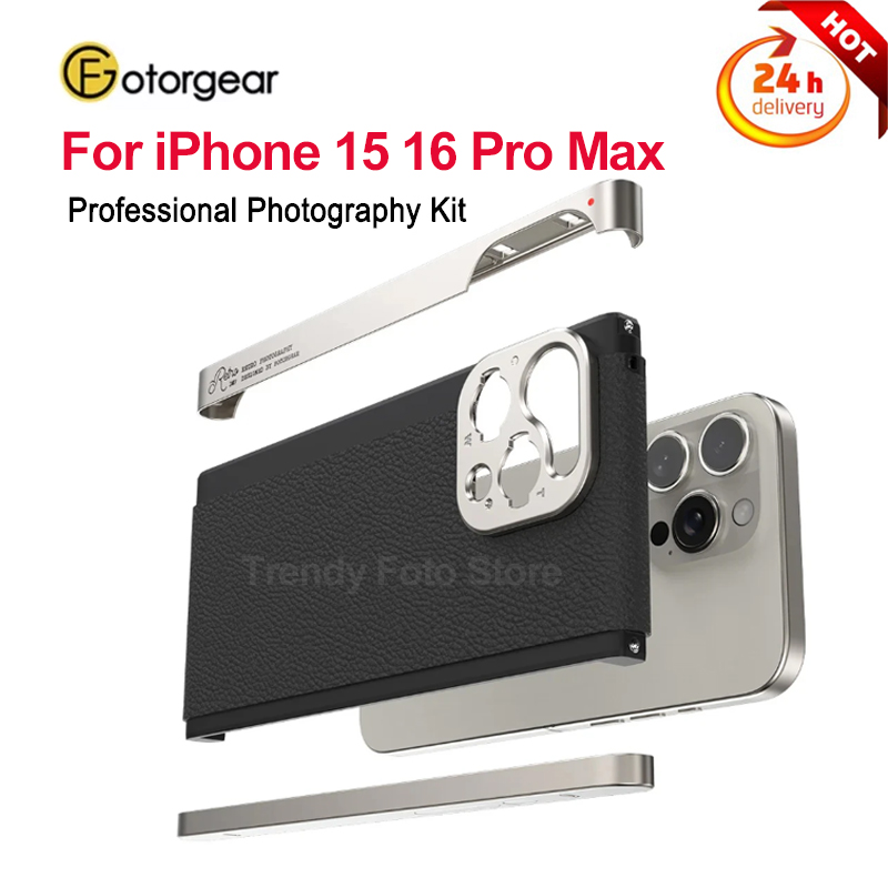 Photography With Iphone 15 - Профессиональный фотокомплект Fotorgear с кожаным чехлом-держателем