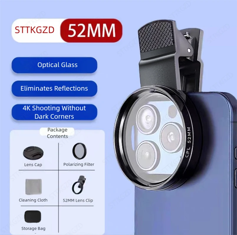 Photography Kit Xiaomi 15T Pro - 52-мм CPL-фильтр для мобильного телефона, крепление-клипса,